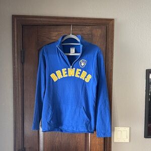 PINK Victoria's Secret Brewers Blue Quarter-Zip Pullover